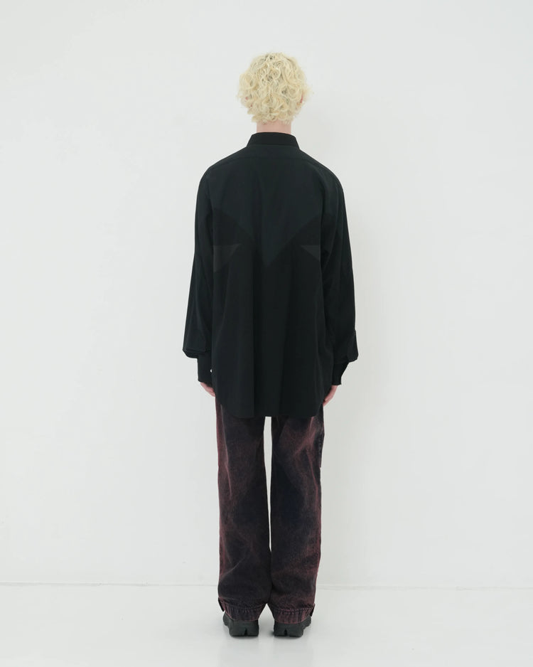 KNEE TUCK DENIM PANTS NAVY
