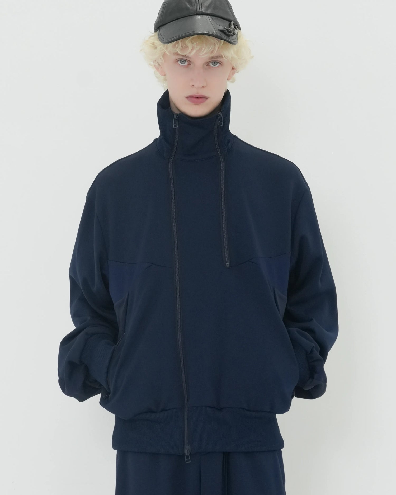 JERSEY TRACK BLOUSON NAVY