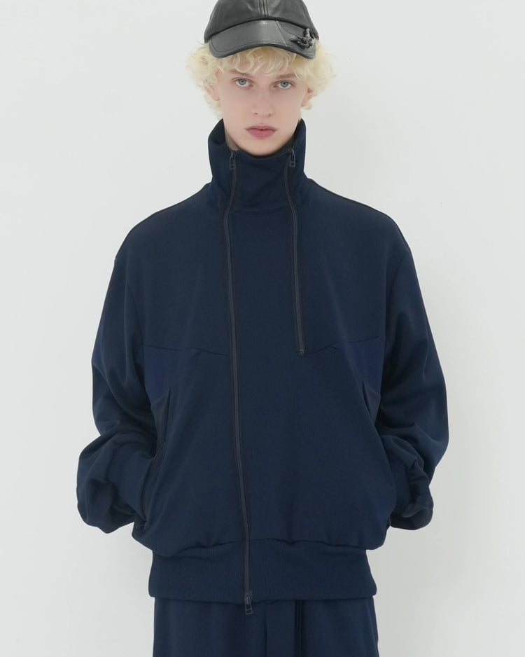 JERSEY TRACK BLOUSON NAVY