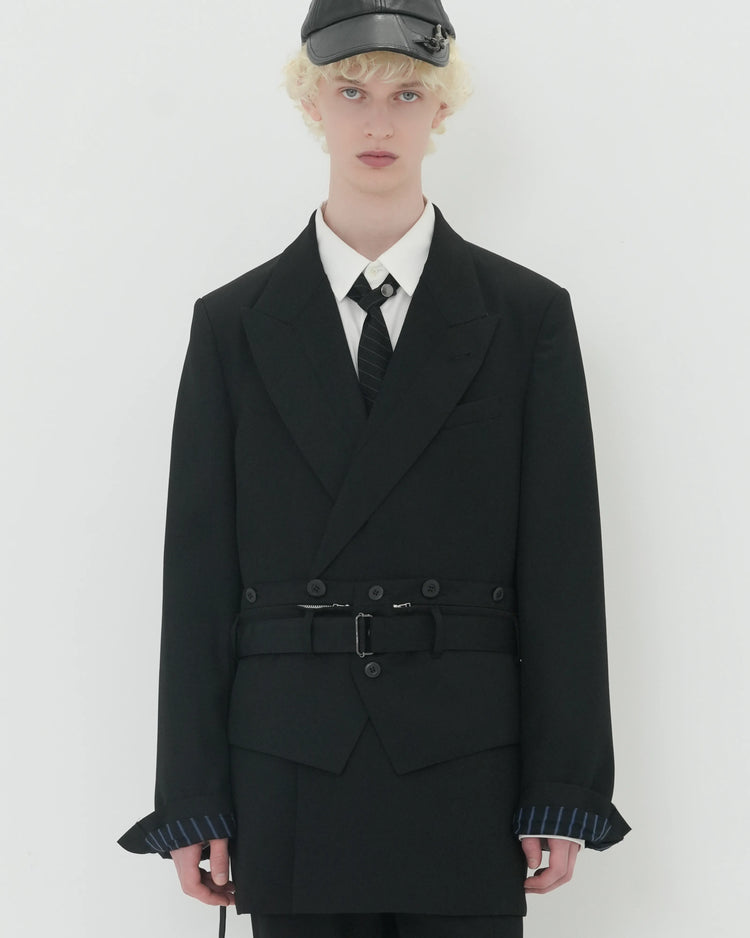 CUMMER BAG DOUBLE - BREASTED JACKET BLACK