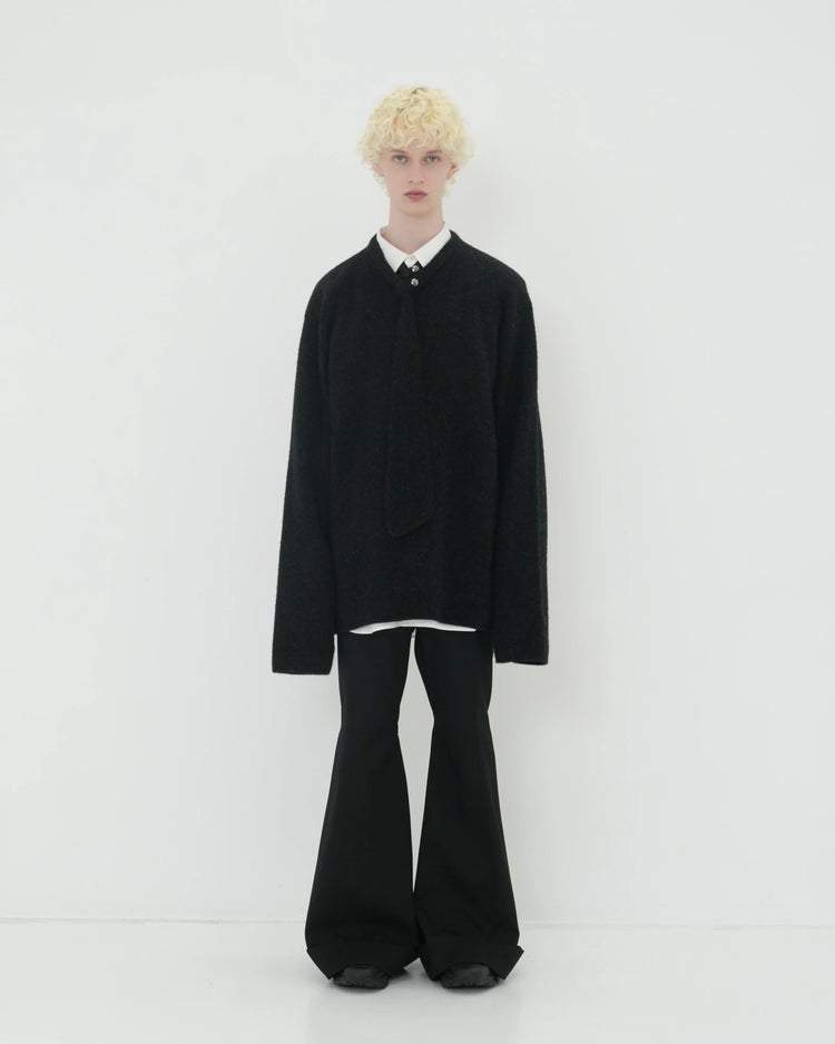 NECKTIE KNIT PO CHARCOAL