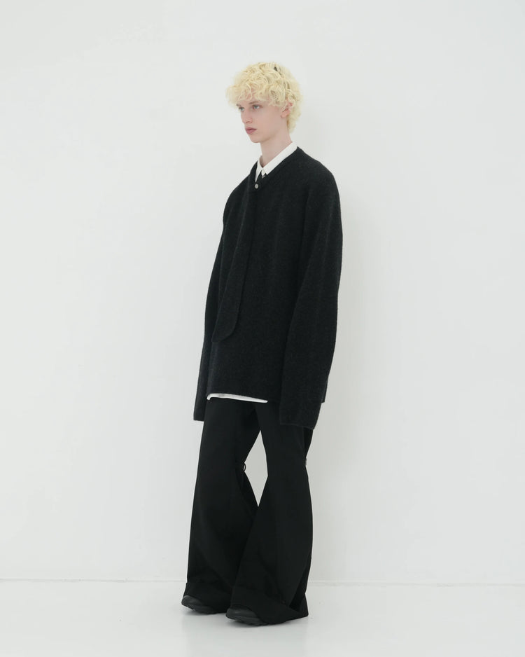 NECKTIE KNIT PO CHARCOAL