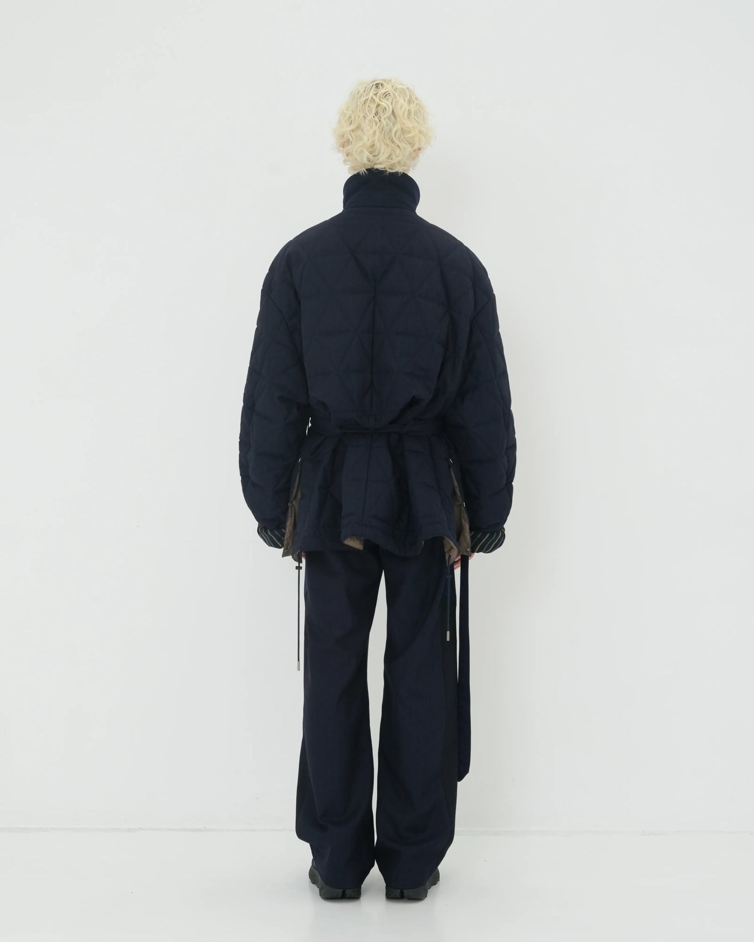 CHALK STRIPE TRACK PANTS NAVY