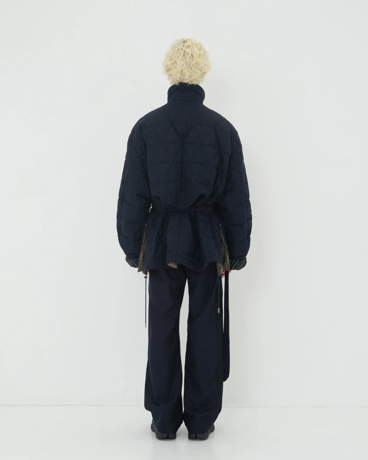 CHALK STRIPE TRACK PANTS NAVY